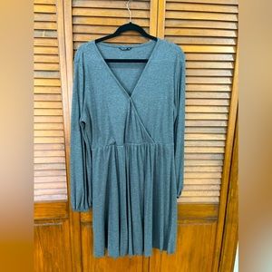 SHEIN grey jersey long sleeve dress